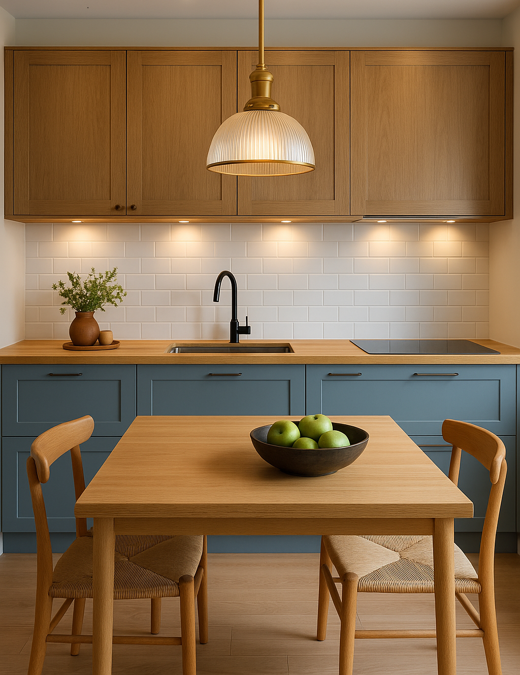 люстра для кухни в виде полусферы из дизайнерского стекла с латунным обрамлением