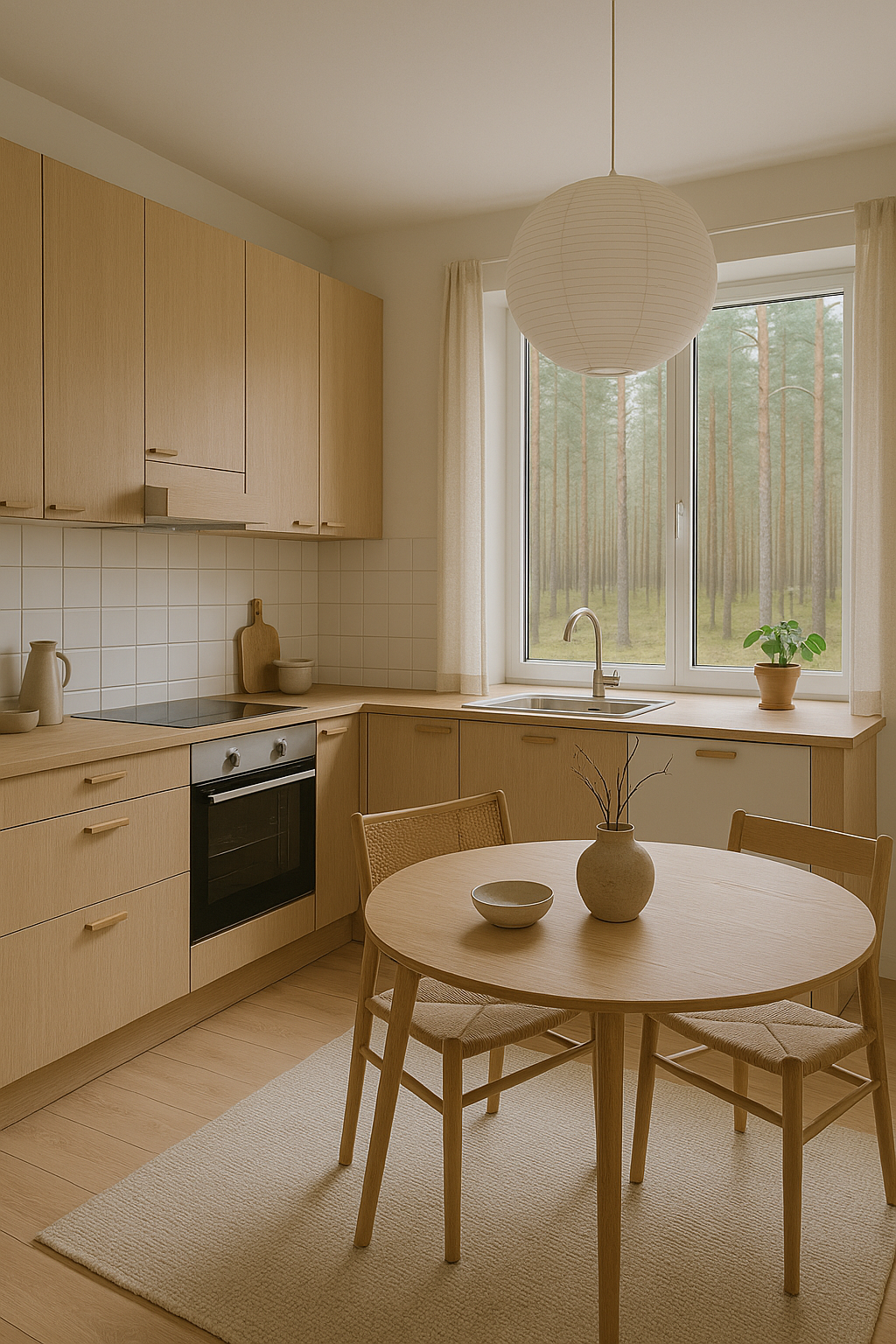 современный интерьер кухни в скандинавском стиле