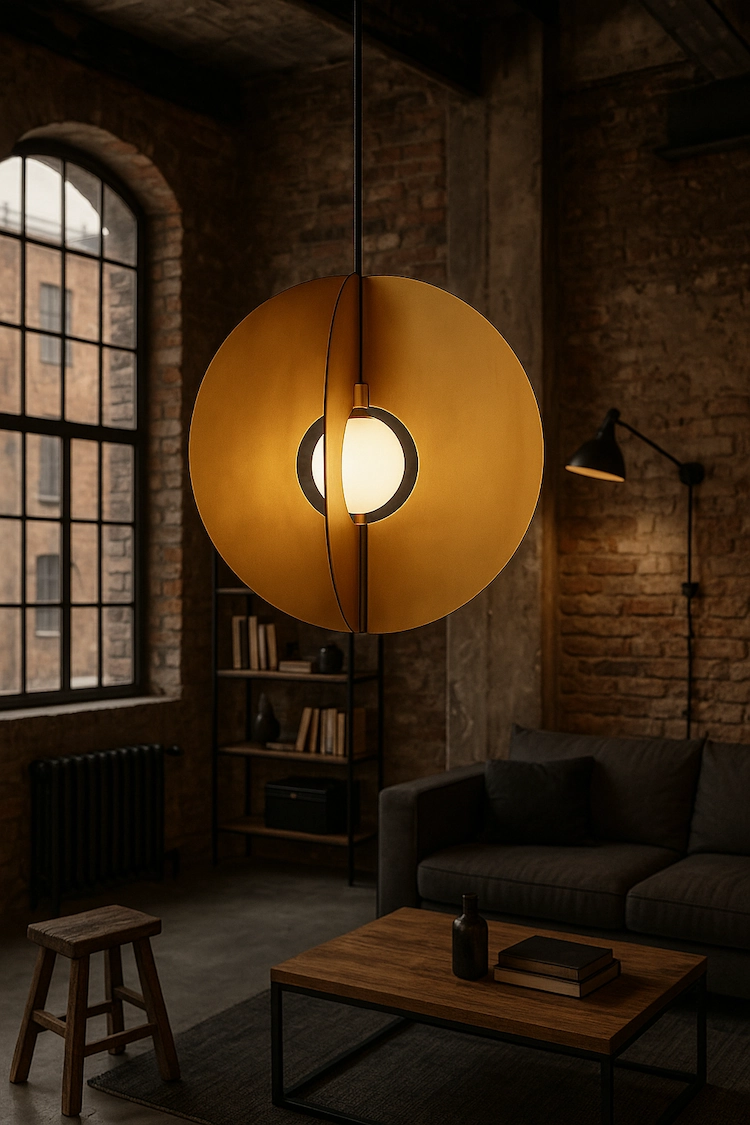 подвесной светильник с плоскими дисками из латуни