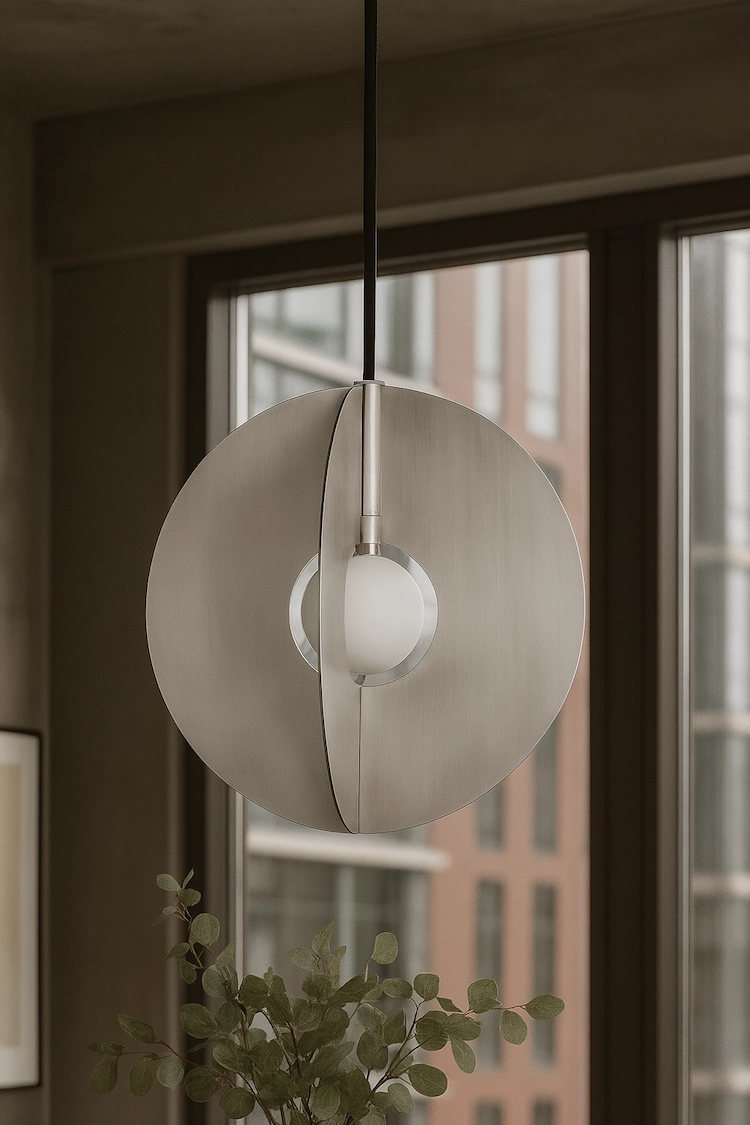 подвесной светильник с плоскими дисками из нержавеющей стали