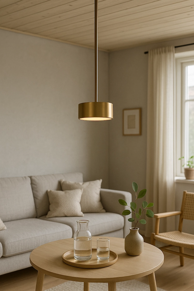 светильник потолочный с креплением на штанге из латуни