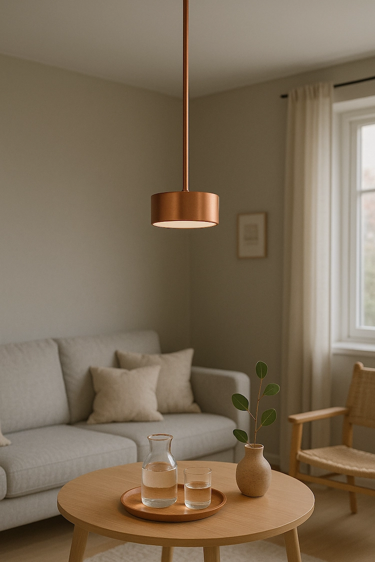 светильник потолочный с креплением на штанге из меди