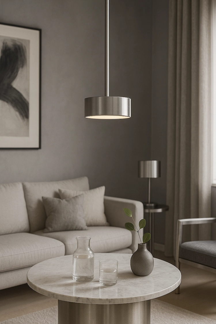 светильник потолочный с креплением на штанге из нержавеющей стали