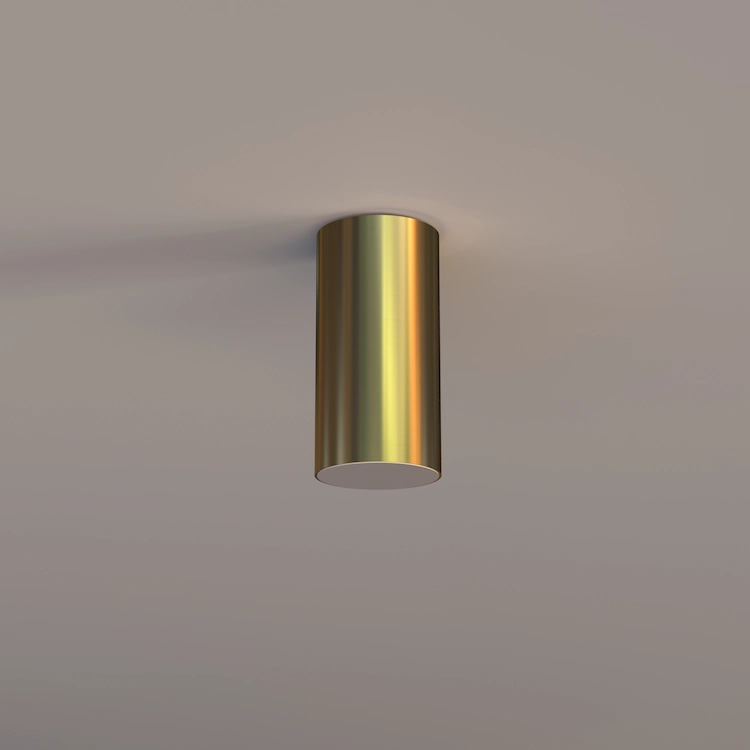 миниатюрный накладной светильник из латуни в виде трубки диаметром 50 мм и длиной 100 мм, артикул BR50100S, бренд Almox