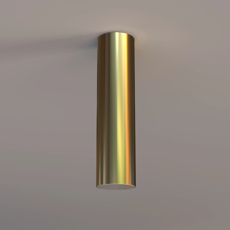 накладной светильник из латуни в виде трубки диаметром 50 мм и длиной 200 мм, артикул BR50200S, бренд Almox