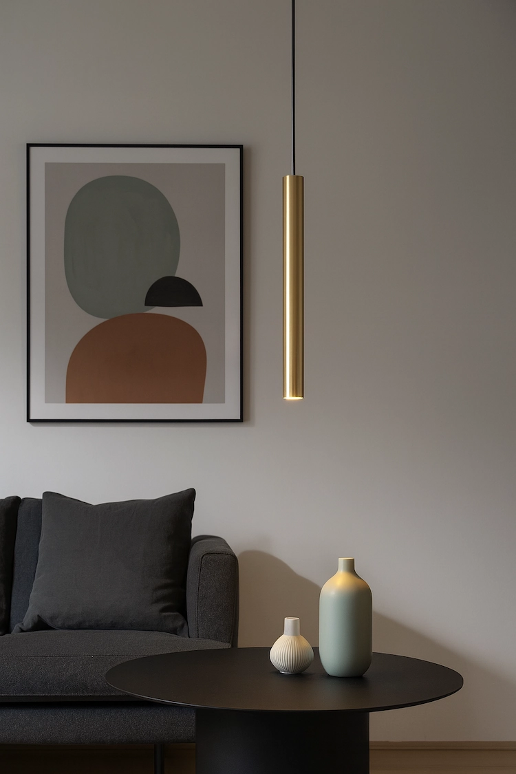 подвесной светильник трубочка из латуни диаметром 50 мм и длиной 500 мм, артикул BR50500, бренд Almox