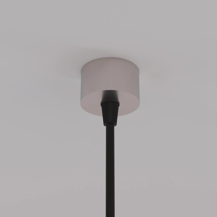 потолочная чашка подвесного светильника из нержавеющей стали с черным проводом