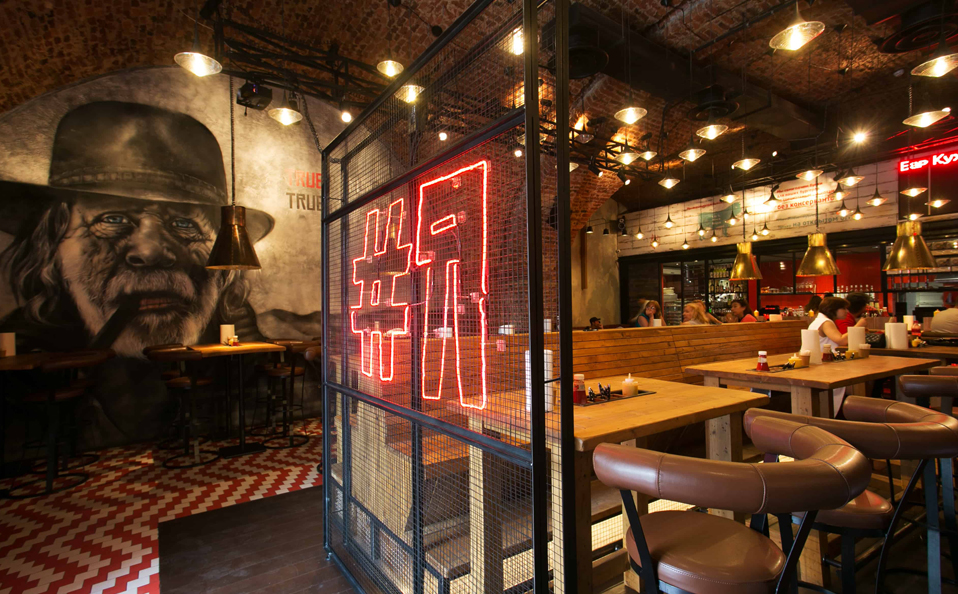 лофтовые светильники для бара Мясорубка