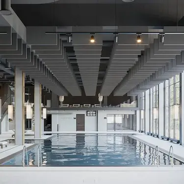 освещение в бассейне спа комплекса